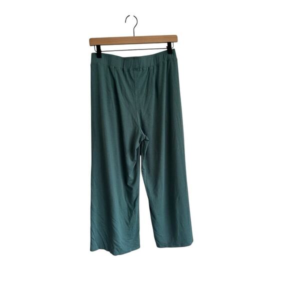 Lisa Bayne Pull On Cropped Pants Size Medium Petite Seaglass Stretch High Rise - Picture 2 of 6